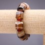 Agate Barrel Bracelet 15x12 mm, 18 cm on elastic cord