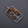 Pendant "Tree of Happiness" Tiger's Eye, diameter 36x73mm