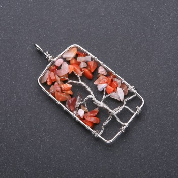 Pendant "Tree of Happiness" Carnelian, 36x73 mm diameter