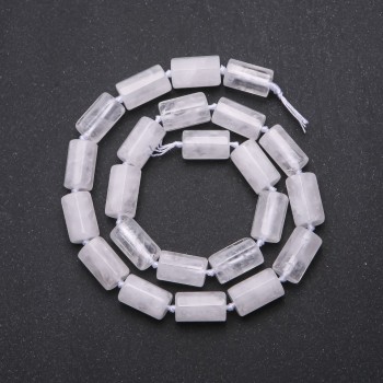 Crystal beads rough-cut faceted cylinder, diameter 16x10 mm (+/-), length 40 cm