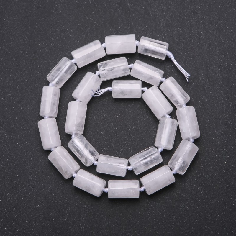 Crystal beads rough-cut faceted cylinder, diameter 16x10 mm (+/-), length 40 cm