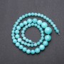 Aquamarine Beads, stock-form, smooth round beads, graduated from 6–14 mm, length 45 cm
