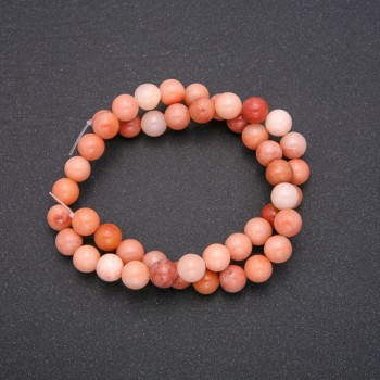 Imitation Selenite Beads – Smooth Round Bead, Diameter 8 (±) mm, Length 38 cm
