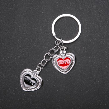 Heart Keychain in Silver Metal