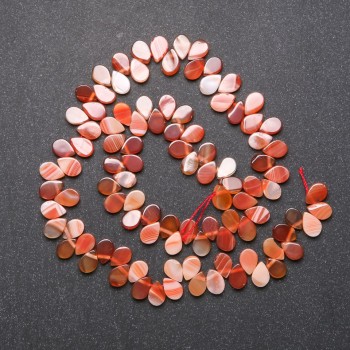 Orange Butterfly Agate Beads, 8x6mm diameter, 38cm length