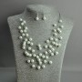 Set of necklace and earrings 'On the Strings of the Soul' pearls (imitation) on a string, length 50 cm