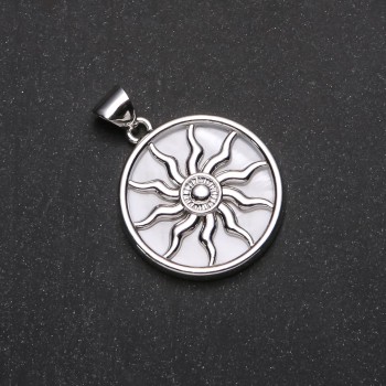 Pendant Yarilo White Mother-of-Pearl, 32 mm diameter