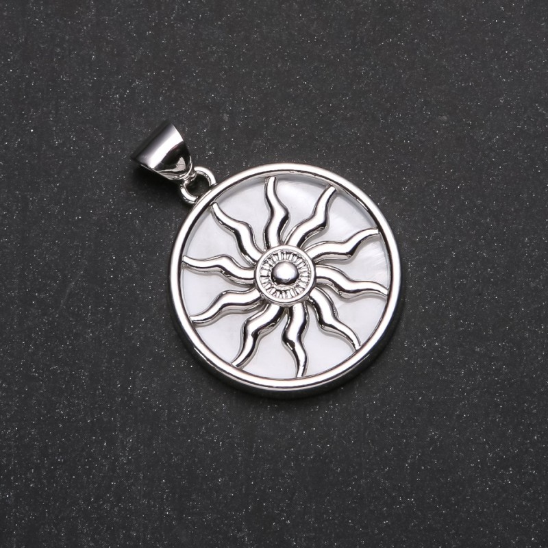 Pendant Yarilo White Mother-of-Pearl, 32 mm diameter