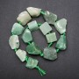 Unpolished Jade Beads, Faceted, Threaded on a Thread, 20x26 mm, Length 42 cm (+/-)