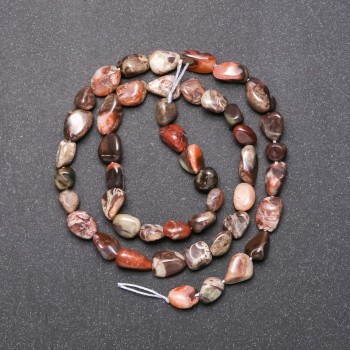 Jasper beads on a thread, faceted, 5x8 mm diameter (+/-), length 38 cm