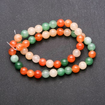 Assorted Beads on a Thread — Smooth Beads, 8mm Diameter, 38cm Length