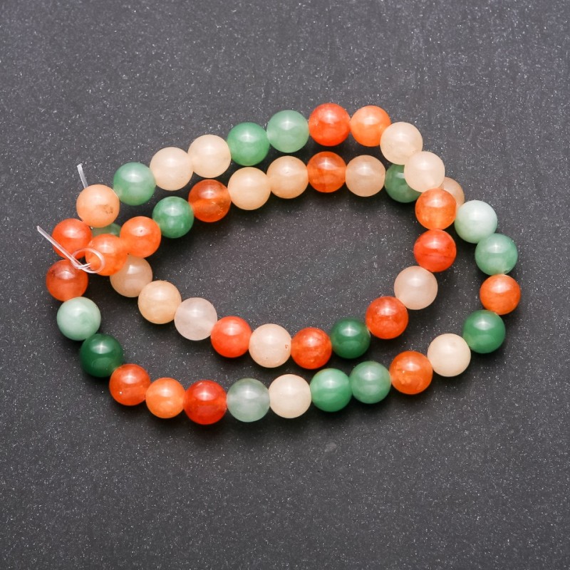 Assorted Beads on a Thread — Smooth Beads, 8mm Diameter, 38cm Length