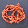 Beads of natural orange coral 'stone chip', diameter 6mm (+/-), length 85 cm strand