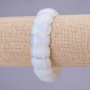Moonstone link bracelet 12×20 mm (±) on elastic