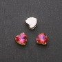 Price per pack / 10 pcs. Sew-on Crystal in Heart Shape 10mm Raspberry-Orange