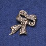 Discount! Gold-tone Bow Brooch with Crystals 35×53 mm