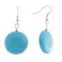 Drop earrings with light blue cabochons in 'turquoise', 48x24 mm