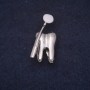 Tooth Brooch 18×31 mm enamel, white, silver-tone metal