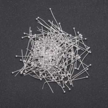 Ball-head pins, bright metal, length 20mm, 10 g