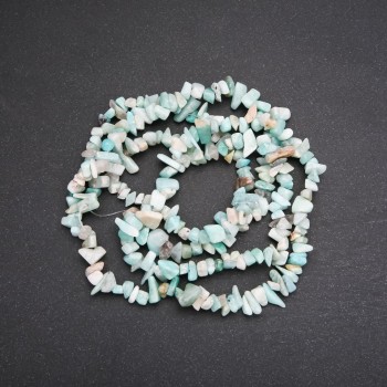 Amazonite chip beads on thread, 7 mm diameter, length 80 cm