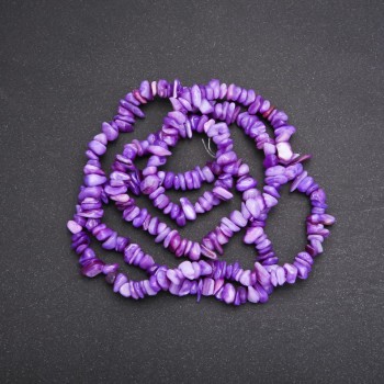 Beads on fishing line, toned mother-of-pearl granules, 7 mm diameter (±), 80 cm length