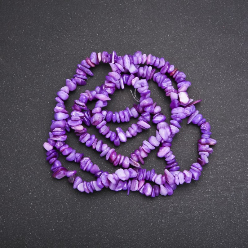 Beads on fishing line, toned mother-of-pearl granules, 7 mm diameter (±), 80 cm length