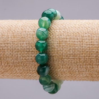 Elastic bracelet with agate beads, smooth 10mm