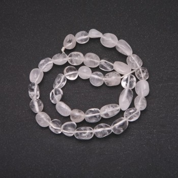 Beads on a thread of natural stone crystal, faceted, diameter 8×11 mm, length 38 cm
