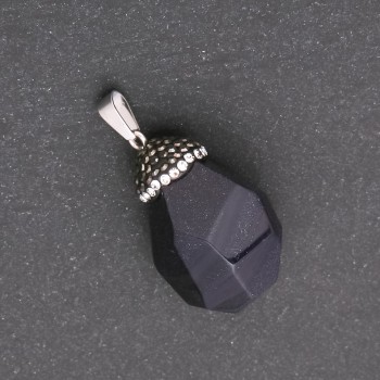 Pendant 'Acorn' made of Aventurine Blue Sand Cairo Night (synthetic) 32x20 (+/-) mm