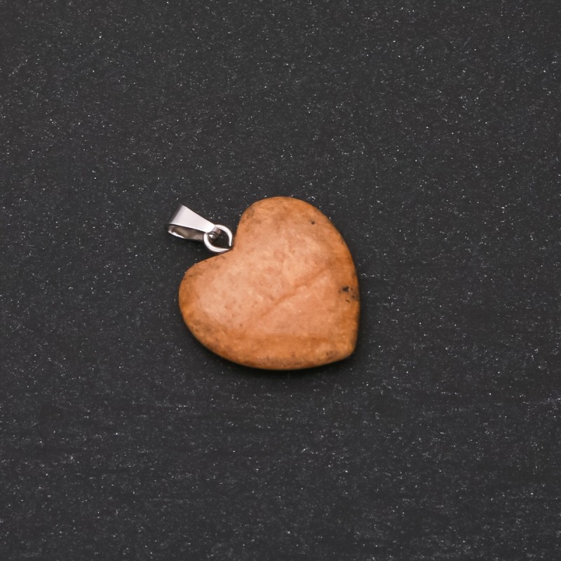Pendant 'Heart' made of natural Landscape Jasper 28×19×19 mm (+-)