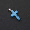 Turquoise Stone Cross Pendant (Pressed) 18x27 mm