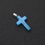 Turquoise Stone Cross Pendant (Pressed) 18x27 mm