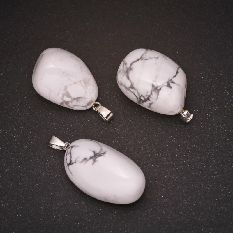 Natural chalcedony stone pendant 22×35(±)mm