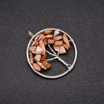 Pendant 'Tree of Happiness' Landscape Jasper, diameter 30mm