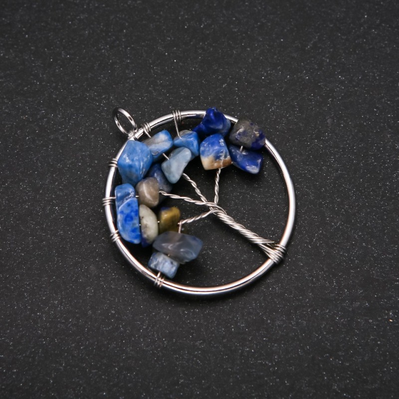 Pendant 'Tree of Happiness' Sodalite, 30mm diameter