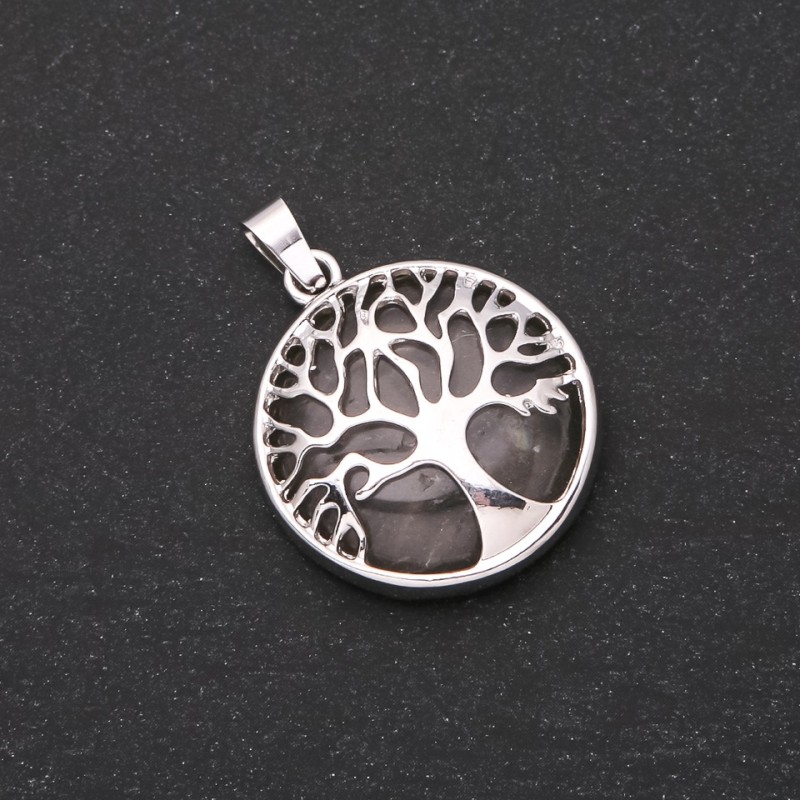 Crystal pendant in a bezel 'Tree', diameter 27mm