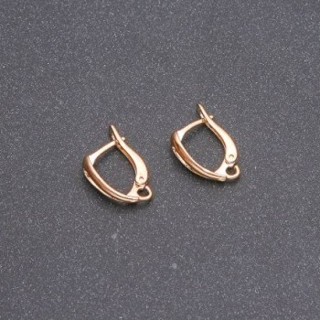 Ear wires for earrings, yellow metal, 17x12x6 mm, pair