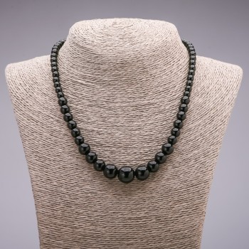 Agate Beads Necklace with Graduated Beads, 6–14 mm diameter, 45 cm length