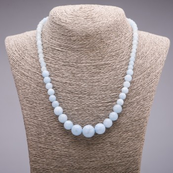 Aquamarine Beads (named after) beads increasing in size, 6–14 mm diameter, 45 cm long