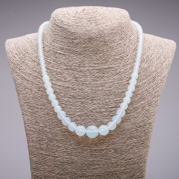 Moonstone Necklace (named after) Faceted Bead for Enlargement, 6–13 mm diameter, 45 cm length