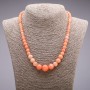 Heliolite Necklace - Graduated beads, 6–14 mm diameter, length 45 cm