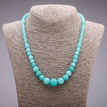 Aquamarine Beads (name) graduated beads with increasing diameter, 6-14mm, length 45cm