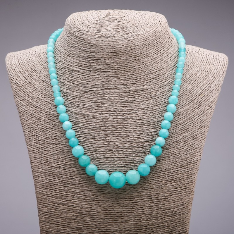 Aquamarine Beads (name) graduated beads with increasing diameter, 6-14mm, length 45cm