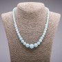 Aquamarine Necklace - Graduated Beads, 6–14 mm diameter, 45 cm length