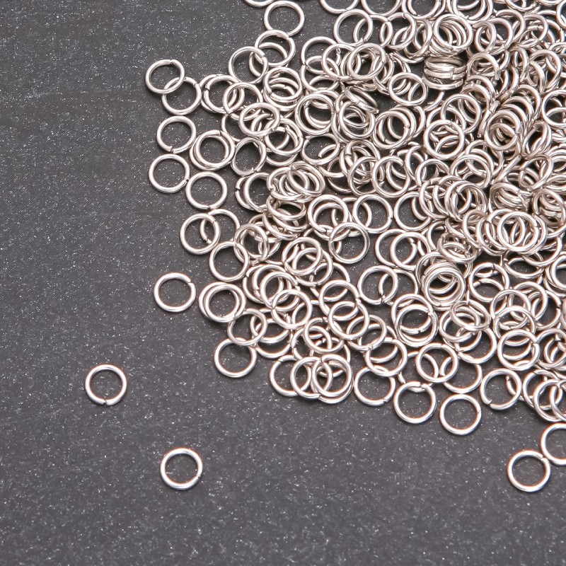 Gray metal 5 mm diameter connecting ring findings, pack 20 g