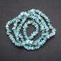Beads on thread - tinted mother-of-pearl chips, 7 mm diameter, 80 cm length