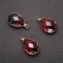 Discount! Pendant "Drop" Raspberry-Blue color, golden setting 13x21mm