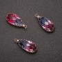 Discount! Pendant 'Drop' Blue-raspberry color, gold-tone setting 10x24mm