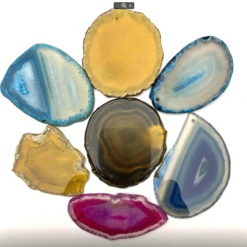 Unpolished Agate Slice Pendant, Assorted 37x55(+/-) mm with a hole