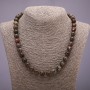 Picasso Jasper Necklace with natural stone, smooth beads, 10 mm diameter, 50 cm length